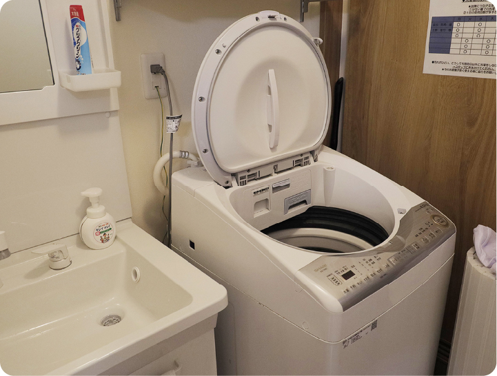 洗面台・洗濯機完備